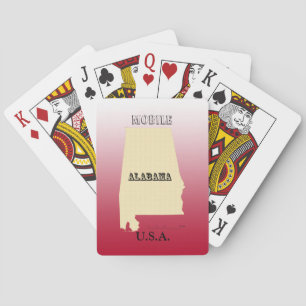 Jeu De Cartes Cartes - Alabama State Map avec la ville