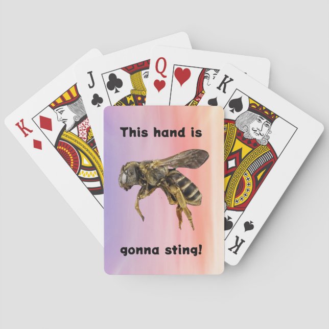 Jeu De Cartes Cartes d'abeille amusante main va Sting (dos)