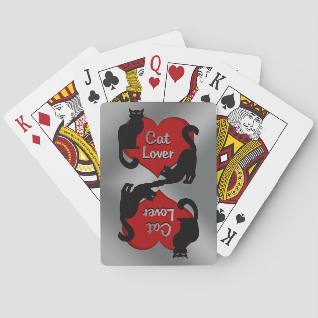 Jeu De Cartes Cartes d'Amoureux des chats Chat noir Cartes de je (dos)