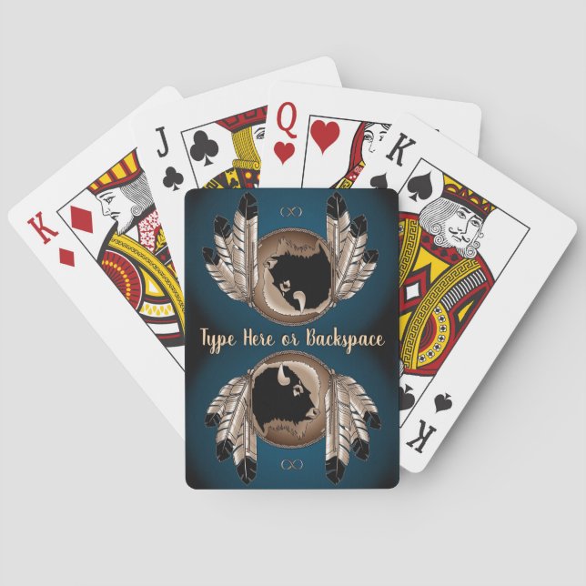 Jeu De Cartes Cartes d'Art Tribal Buffalo Personnalisé Jouer Car (dos)