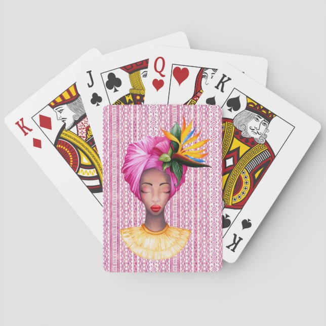 Jeu De Cartes Cartes de jeu africaines de femme (dos)