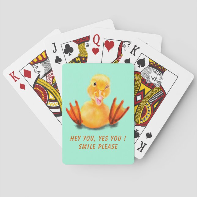 Jeu De Cartes Cartes de jeu amusantes Happy Duck - Texte personn (dos)