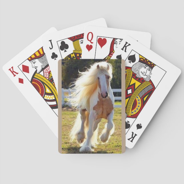 Jeu De Cartes cartes de jeu avec le long cheval maned (dos)