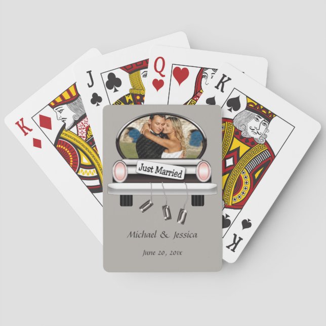 Jeu De Cartes Cartes de jeu Bicycle® personnalisées juste mariée (dos)