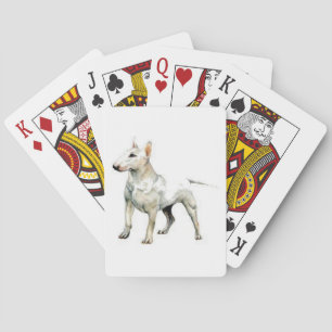 Jeu De Cartes Cartes de jeu blanches de chien de bull-terrier