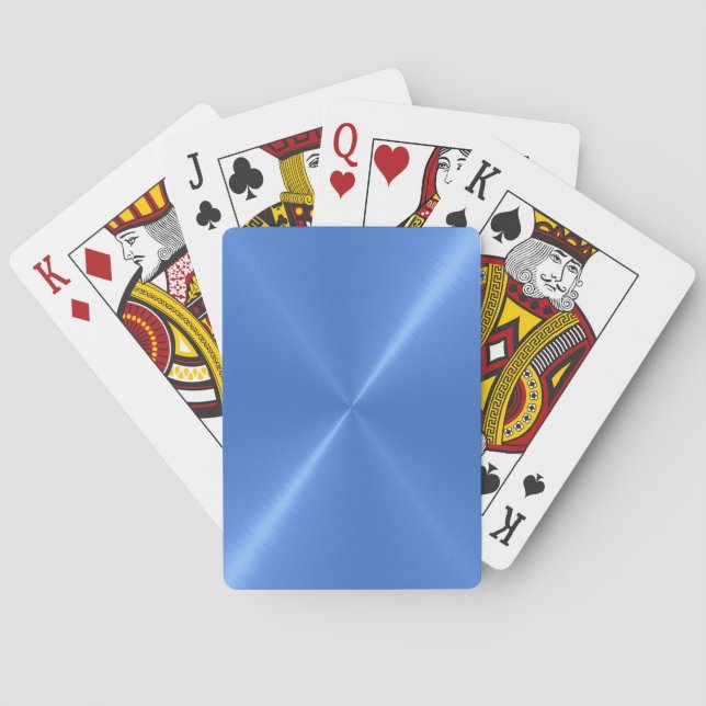 Jeu De Cartes Cartes de jeu bleues balayées en métal (dos)