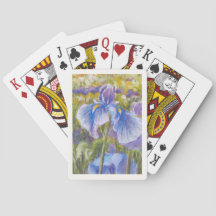 Cartes de jeu bleues d'iris
