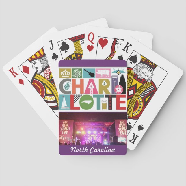 Jeu De Cartes Cartes de jeu Charlotte North Carolina (dos)