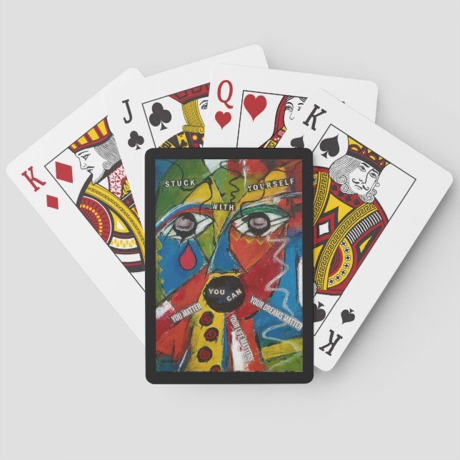 Jeu De Cartes Cartes de jeu classique avec l'art "collé" (dos)