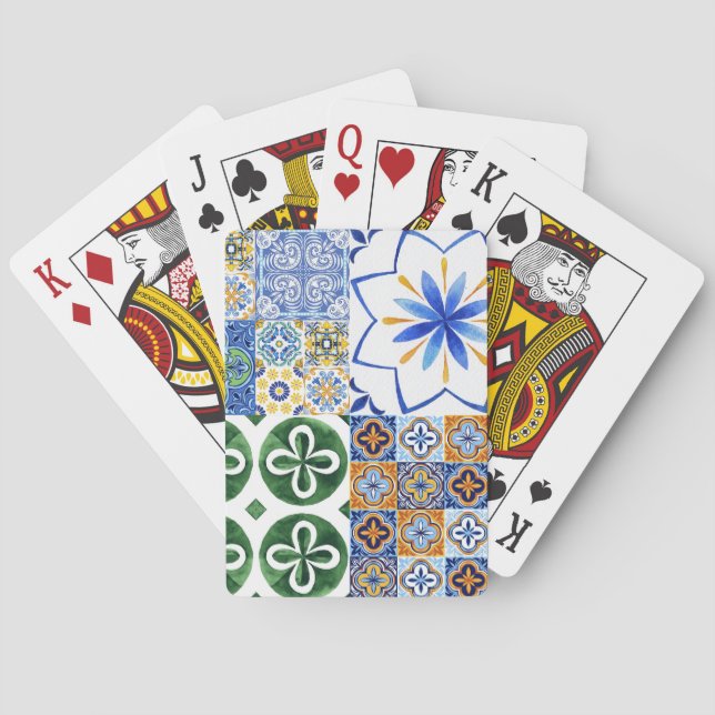 Jeu De Cartes Cartes de Jeu Classique Carreaux portugais (dos)