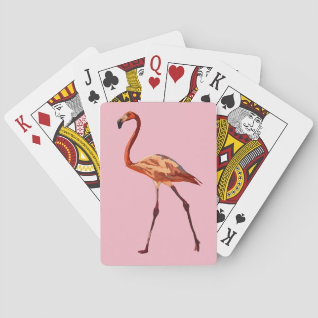 Jeu De Cartes Cartes de Jeu Classique Flamant rose Rose (dos)