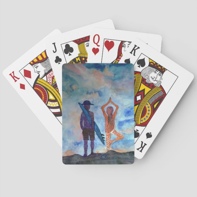 Jeu De Cartes Cartes de jeu classiques d'art d'été de yoga de (dos)