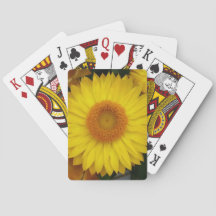 Cartes de jeu classiques orientées de fleur jaune