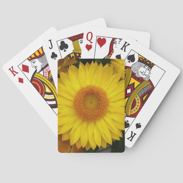Jeu De Cartes Cartes de jeu classiques orientées de fleur jaune (dos)