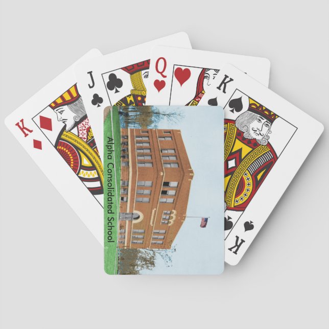 Jeu De Cartes Cartes de jeu consolidées par alpha d'école (dos)