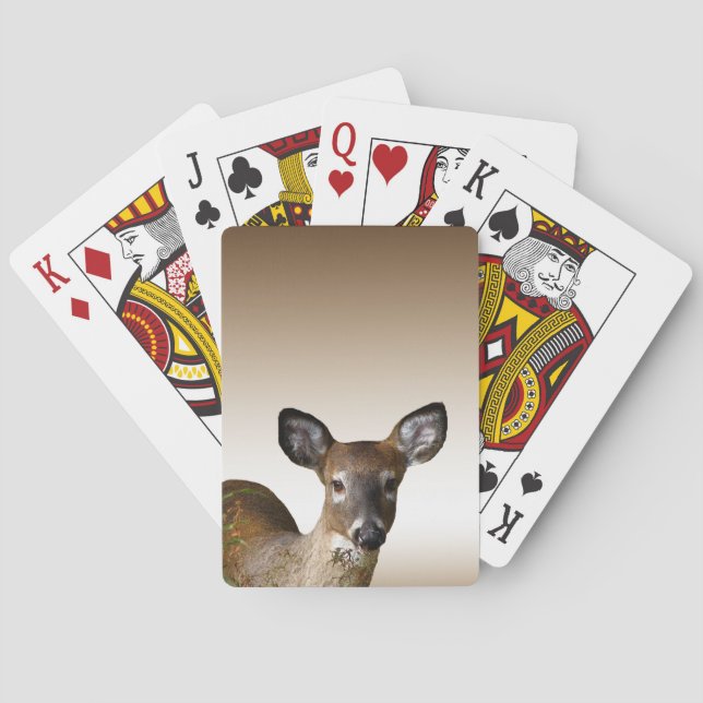 Jeu De Cartes Cartes de jeu d'animaux de cerfs à queue blanche (dos)
