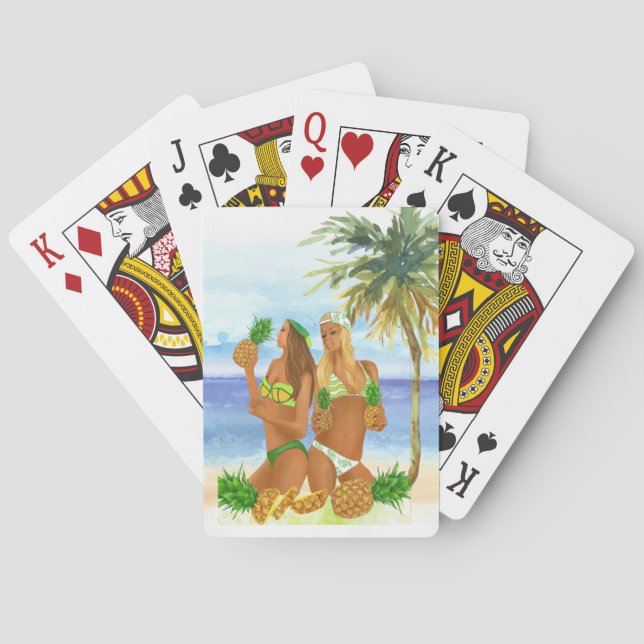 Jeu De Cartes Cartes de jeu de beauté tropicale (dos)