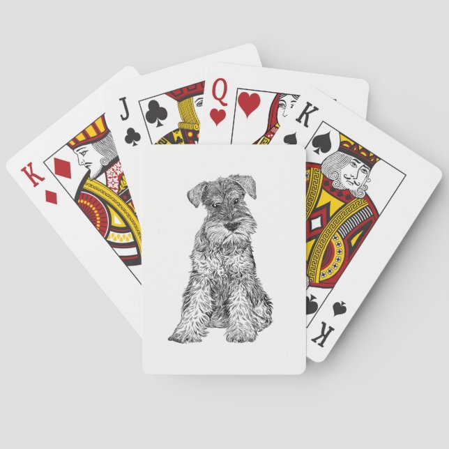 Jeu De Cartes Cartes de jeu de chien - Schnauzer (dos)