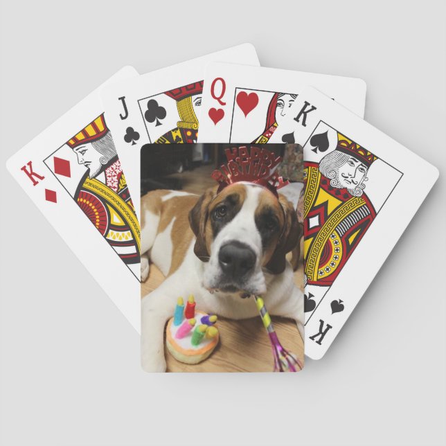 Jeu De Cartes Cartes de jeu de chiot d'anniversaire (dos)