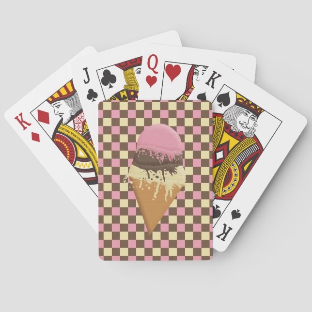 Jeu De Cartes Cartes de jeu de cônes de crème glacée triples (dos)