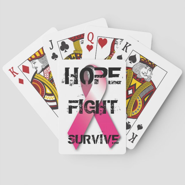 Jeu De Cartes Cartes de jeu de conscience de cancer du sein (dos)