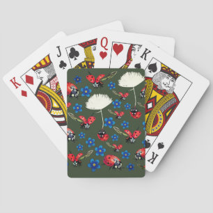 Jeu De Cartes Cartes de jeu de fleurs de coccinelles