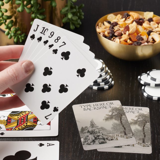 Jeu De Cartes Cartes de jeu de forêt d'hiver Cartes personnalisé (In Situ)