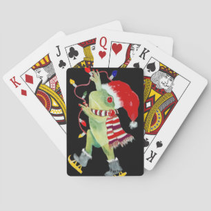 Jeu De Cartes Cartes de jeu de grenouille de Noël