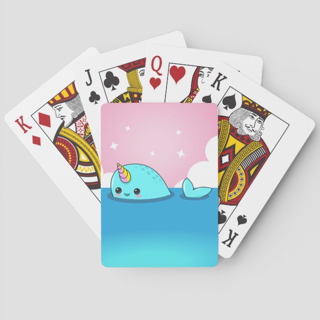 Jeu De Cartes Cartes de jeu de Kawaii Narwhal (dos)
