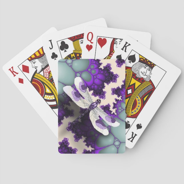 Jeu De Cartes Cartes de jeu de libellules violettes (dos)