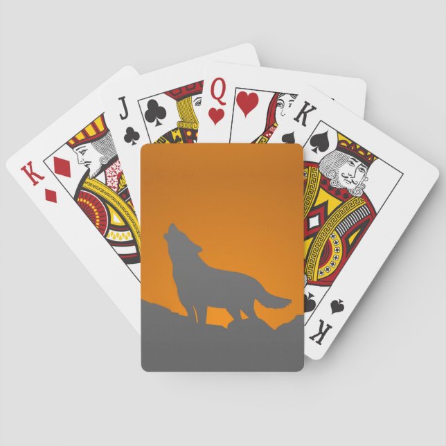 Jeu De Cartes Cartes de jeu de loup d'hurlement (dos)