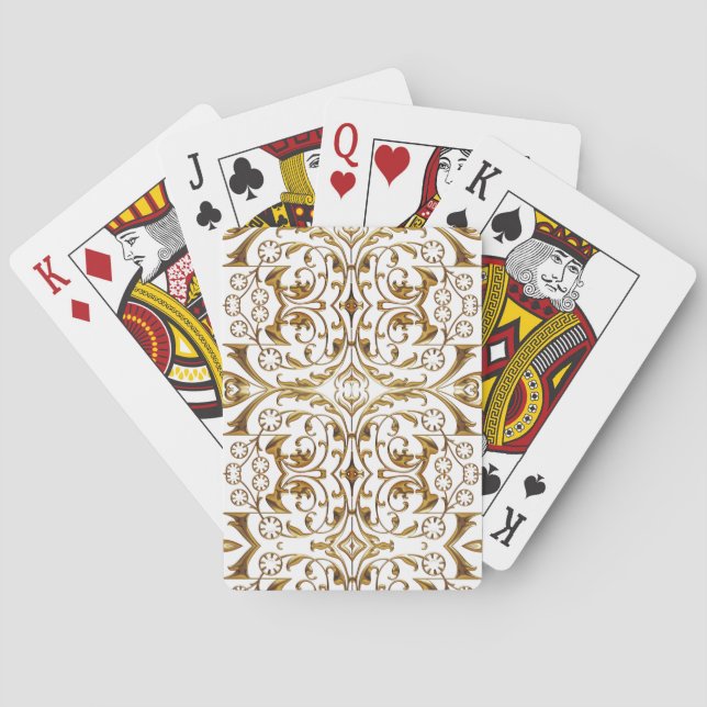 Jeu De Cartes Cartes de jeu de luxe blanc et or (dos)