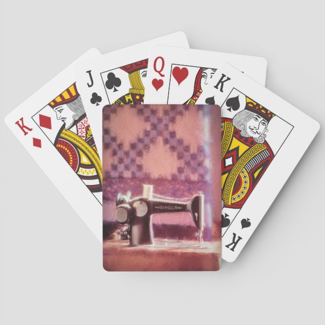 Jeu De Cartes Cartes de jeu de machine à coudre de chanteur (dos)