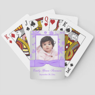 Jeu De Cartes Cartes de jeu de photos florales violettes et arge