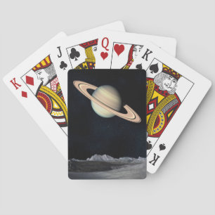 Jeu De Cartes Cartes de jeu de planète de Saturn de l'espace de