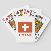 Cartes de Jeu de Premiers Secours Simple Rouge Bla