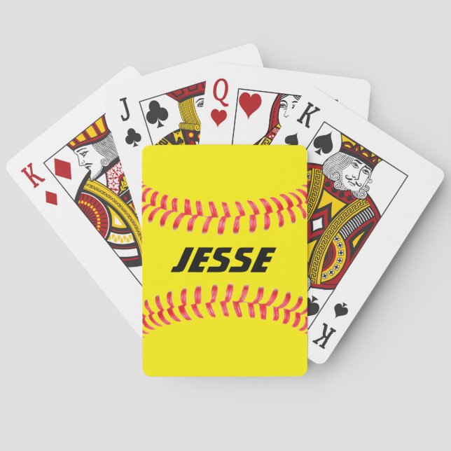 Jeu De Cartes Cartes De Jeu De Softball Personnalisées (dos)