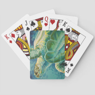 Jeu De Cartes Cartes de jeu de tortue de mer verte