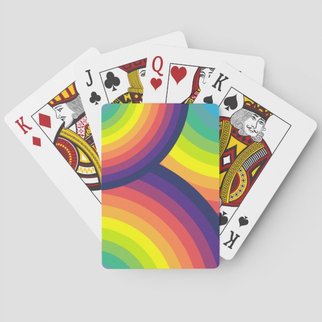 Jeu De Cartes Cartes de jeu des Motifs Rainbow des années 70 (dos)