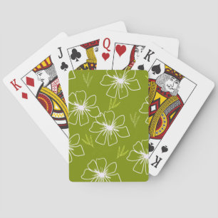 Jeu De Cartes Cartes de jeu Design floral vert et blanc