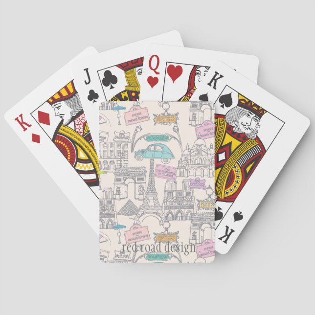 Jeu De Cartes Cartes de jeu d'icônes de Paris (dos)