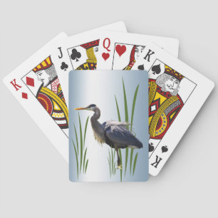 Jeu De Cartes Cartes de jeu d'oiseau de héron de grand bleu