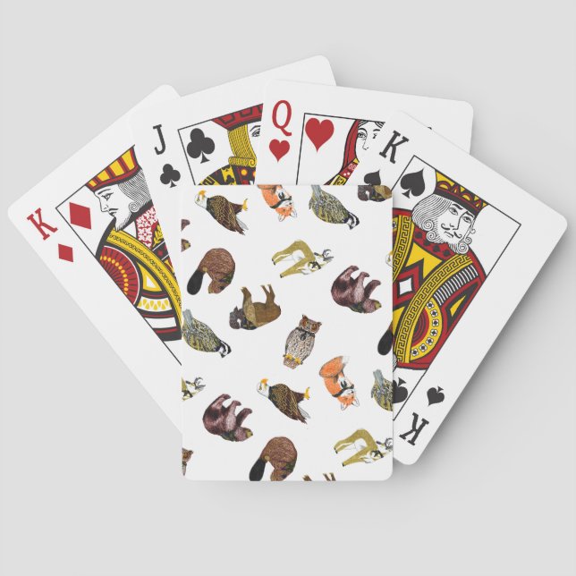 Jeu De Cartes Cartes de jeu en bois de créature d'insigne (dos)