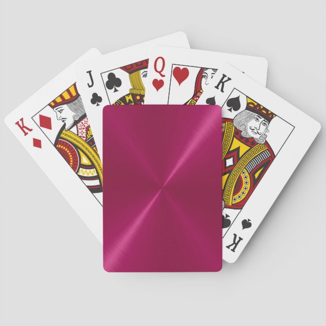 Jeu De Cartes Cartes de jeu en métal rouge brossé (dos)