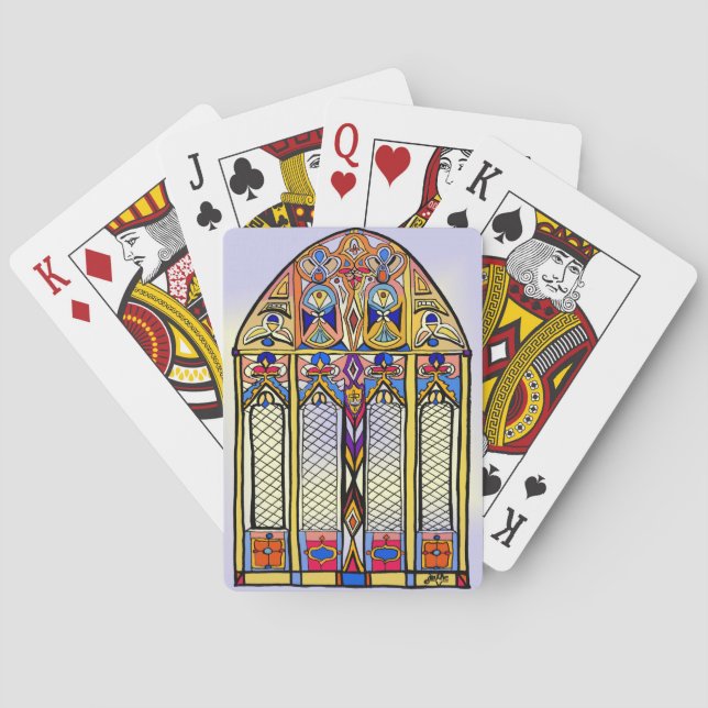 Jeu De Cartes Cartes de jeu en verre souillé (dos)