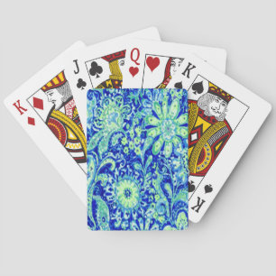 Jeu De Cartes Cartes de jeu Floral Bleu
