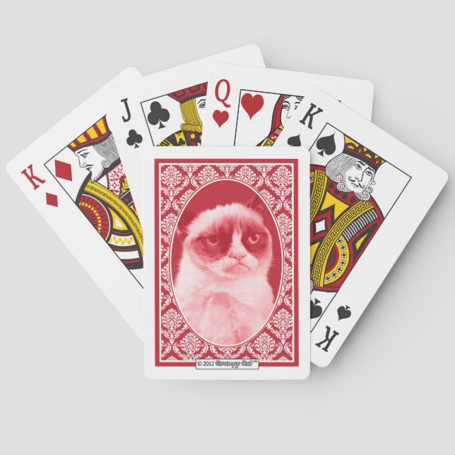 Jeu De Cartes Cartes de jeu grincheuses de Cat™ (dos)