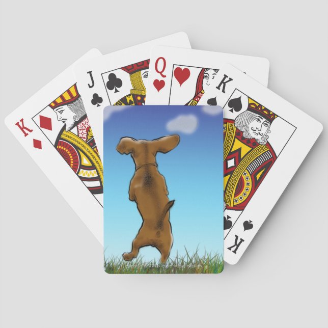 Jeu De Cartes Cartes de jeu heureuses de teckel (dos)