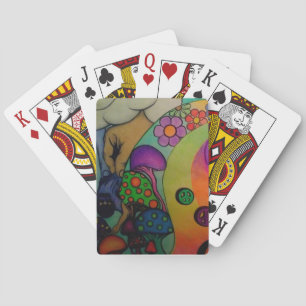 Jeu De Cartes Cartes de jeu hippies d'univers psychédélique
