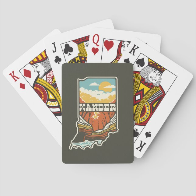 Jeu De Cartes Cartes de jeu Indiana Wander - Vert (dos)